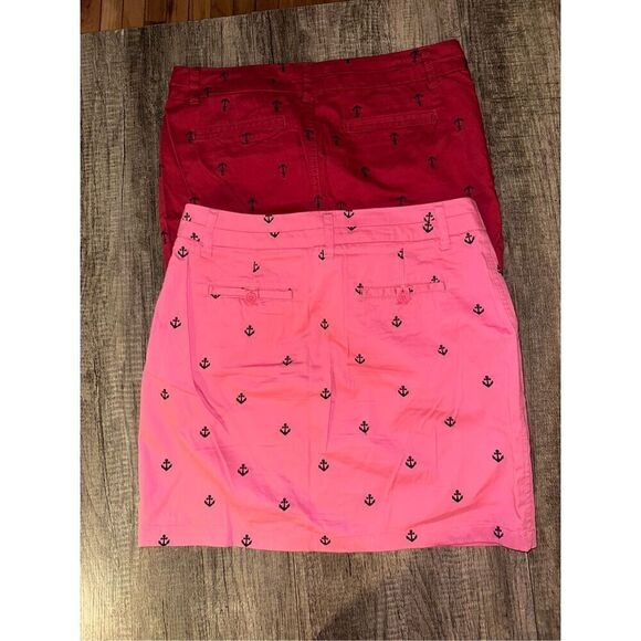Bundle of 2 British Khaki Anchor Skirts pink red Size 8 - Picture 4 of 5